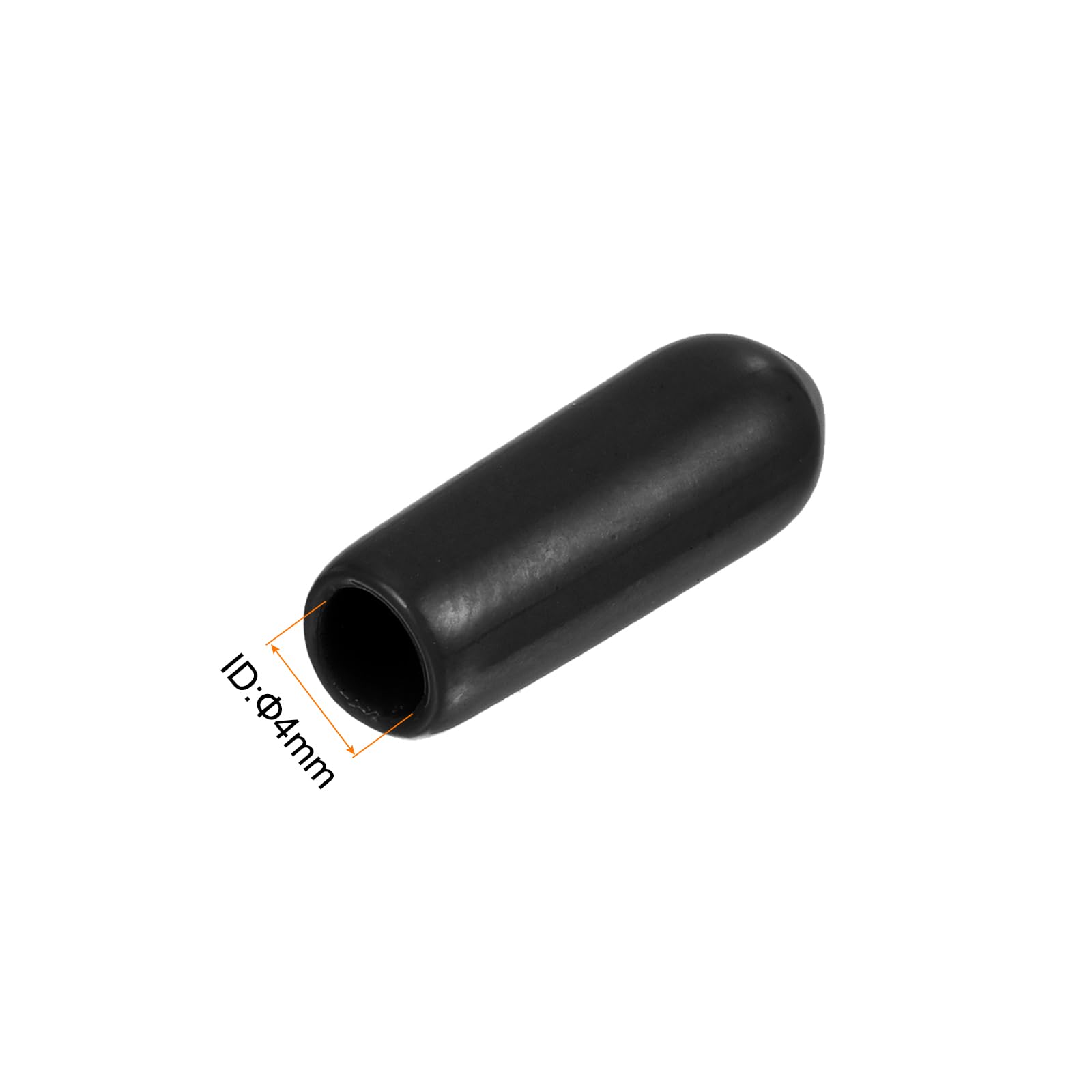 QUARKZMAN 25 Pezzi Tappi Terminali in Gomma 4mm (3/16") ID Coprivite con Tappo Terminale Rotondo in Vinile Protezioni per Filettatura, Nero