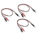 MECCANIXITY DC Power Extension Cable DC 5.5 x 2.1mm Male Plug to Alligator Clip Cord Connector for LED Strip CCTV, Black Red Pack of 3