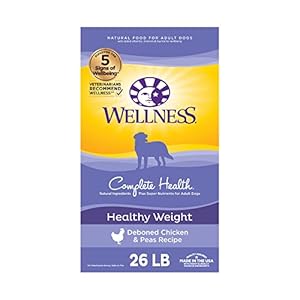 Wellness Complete Health Dry Dog Food with Grains, Natural Ingredients, Made in USA with Real Meat, All Breeds, For Adult Dogs (Healthy Weight – Chicken & Potatoes, 26-Pound Bag)