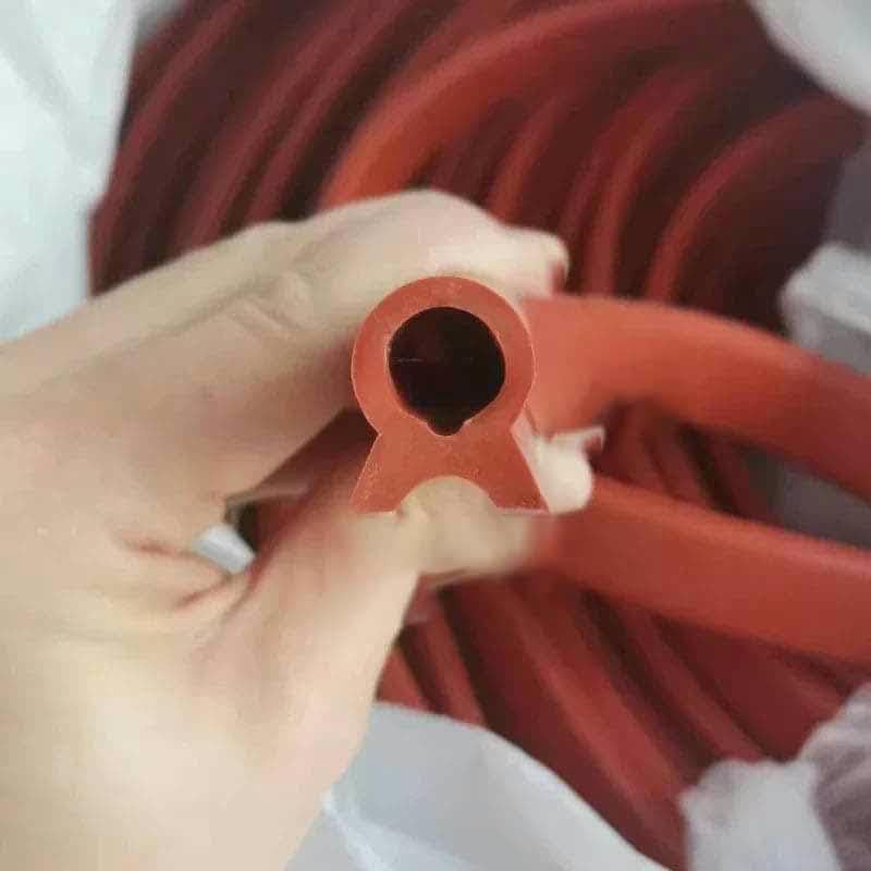 Tira de sellado de silicona resistente a altas temperaturas para puertas de hornos rotatorios de aire caliente y hornos de cocción, duradera y resistente al calor, color rojo (como en la imagen). 11