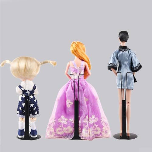 Image of UCanaan 12 pcs Doll Stand - Action Figure Stands with Expandable Waist Wire for 8 inch-14 inch Dolls Doll Stands for 8 to 12inch Dolls Suitable for 1 /6 Dolls Accessories,Action Figure Stand (Black, 12)