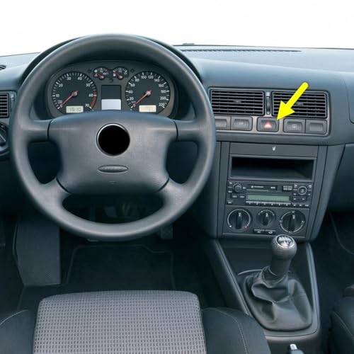 Kırmızı Üçgen Dörtlü Flaşör Düğmesi 1J0953235J VW Bora ile Uyumlu 1999-2005