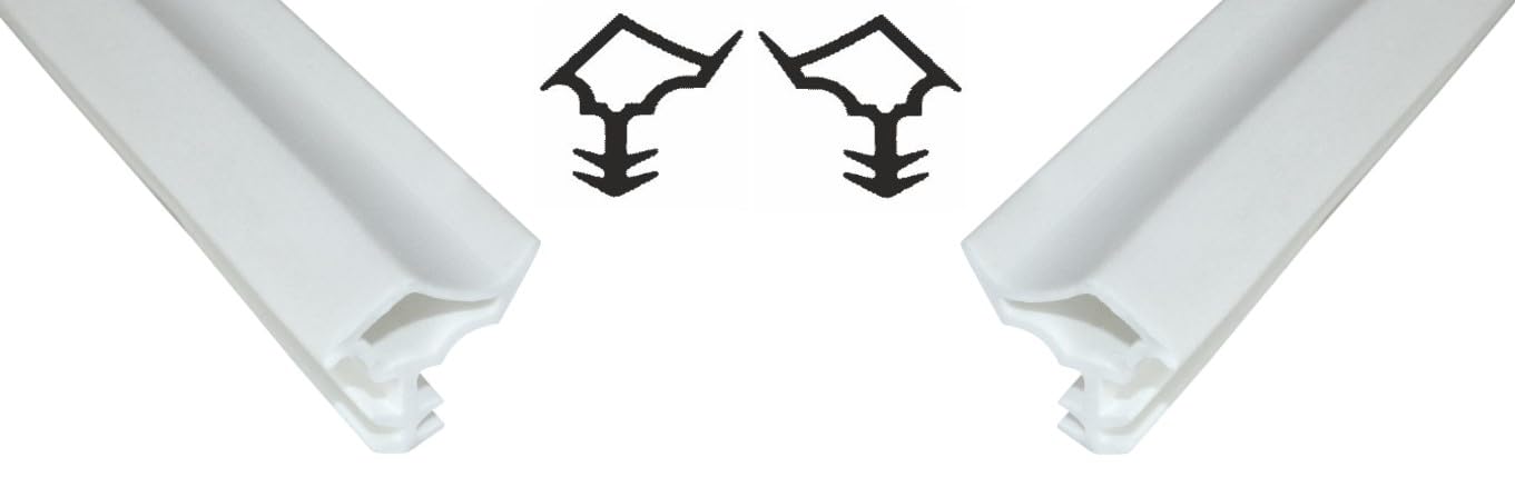 SN-TEC Stahlzargendichtung, Türdichtung, Ersatzdichtung, Z 1130, Breite: 14mm, Höhe: 14mm zum einstecken, Farbauswahl: weiß/grau (Weiß, 40 Meter)