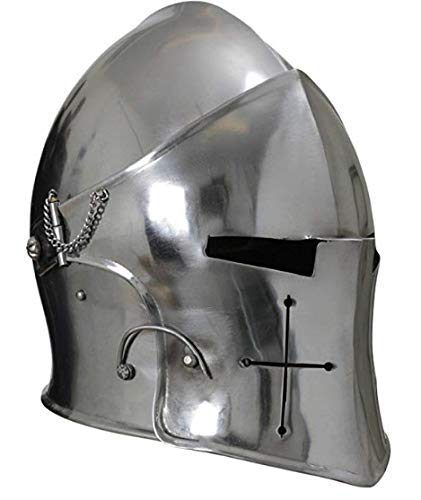 Nautical Replica Hub Medival Barbuta Helmet Knights Templar Crusader Armour halloween costume Knights Templar Crusader Armour Helmet (Steel)