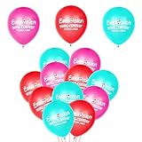 2026 Eurovision Partydekorationen, Eurovision Song Contest Latexballons, Gesangswettbewerb Deko Ballon, Blaue, Rosa und Rote Luftballons für Zuhause, Garten, Bar