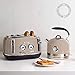Haden Jersey Putty Retro 4 Slice Toaster - 4 Slot Toaster with Dual Control & Adjustable Browning - Stainless Steel Housing - Essential Kitchen Appliance