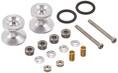 Double rouleau aluminium Tamiya GP418 13-12mm avec bagues en caoutchouc pour mini 4WD