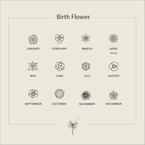 Dainty Birth Flower Necklace for Women, Custom 1-6 14K Gold Plated Birth Month Flower Necklace Personalized Mothers Day Birthday Christmas Gifts for Bridesmaid3