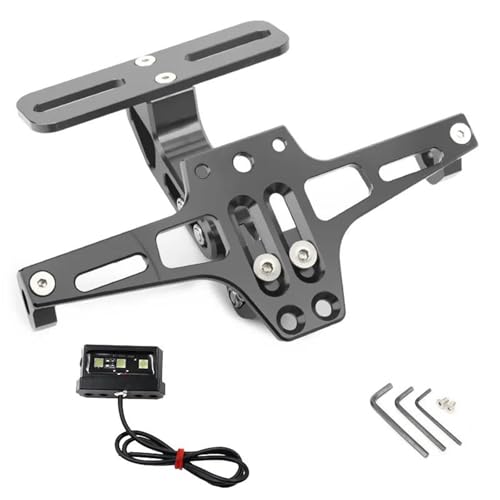POLOFZFGKZ Für Forza 125 250 300 350 750 Verstellbarer Kennzeichenhalter Für Das Heck Motorrad Kennzeichenhalter(Titan)