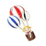 Broche 'Chica elegante en globo aerostático', aguja de aleación colorida, accesorio de bisutería para ropa, bolsos, regalo elegante, colgante de dibujos animados para chaquetas, Einheitsgröße, como se