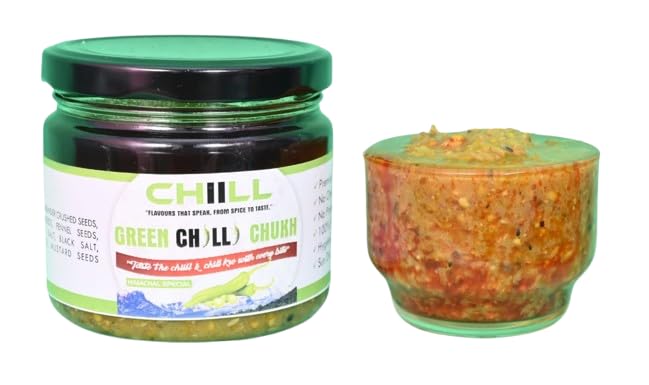 CHIILL Green Chilli Pickle | No Artifical Preservatives | Chamba Chukh| Traditional Himachali Recipe Green Chilli achar | Hari Mirch Achar |No artifical preservatives | Green Mirchi Pickles | 300 gm