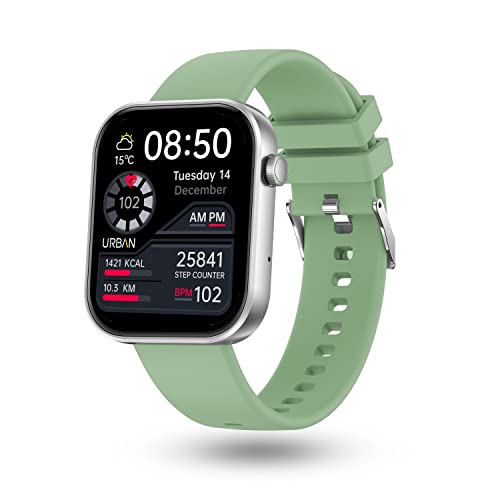 URBAN Nexus M Smart BT Calling Smart Watch with Massive 2.0" Super HD Display, One-Connect Realtek Chipset, Games, 120+ Sports Modes, 150+ Watch Faces, Dedicated Health Sensors (Minty Green)
