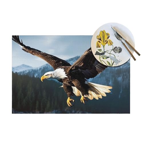 Sets de table pour intérieur et extérieur lavables motif aigle - 6
