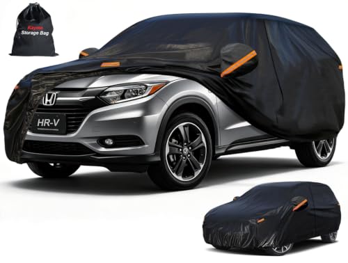 Image of Kayme 7 Layers SUV Car Cover Custom Fit for Honda HR-V HRV (1995-2026) Waterproof All Weather for Automobiles, Outdoor Full Cover Rain Sun UV Protection.Black