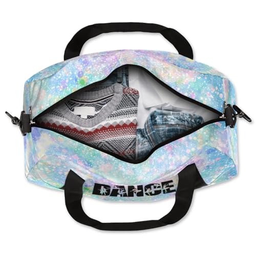 Personalized Dance Bag Gym Bag for Girls, Custom Sports Duffel Bag for Kids, Weekender Bags Travel Duffle Bag, Glitter Dance 5
