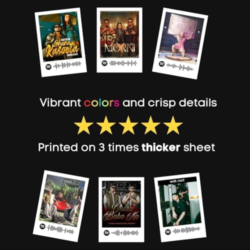 Image of Raftaar | Raftaar Songs Polaroids (Set of 15) | Raftaar's All Black, Woh Raat, Aage Chal Songs Mini Poster (8 x 6 cm) Posters for Phone Accessories, Bedroom, Office, room decoration (Raftaar)