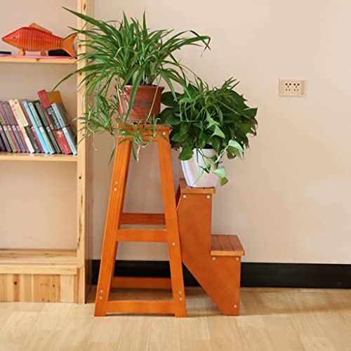 Taburete plegable de 3 niveles en madera portatil para cocina y biblioteca 3