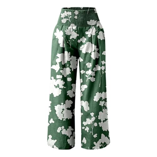 Women's Casual Wide Leg Pants High Waist Flowy Palazzo Trousers Summer Boho Beach Comfortable Loose Fit Trendy4