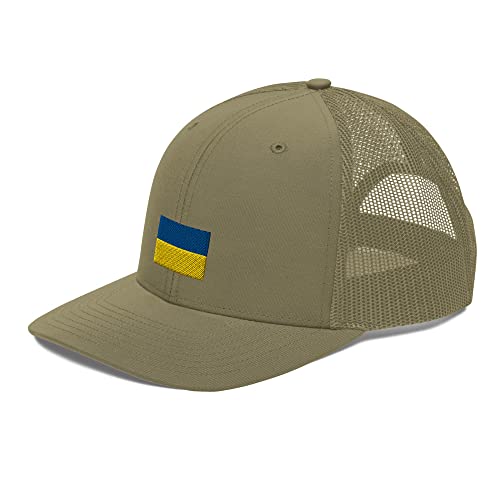 Gorra snapback de camionero verde kaki transpirable con rejilla y parche de Ucrania 6