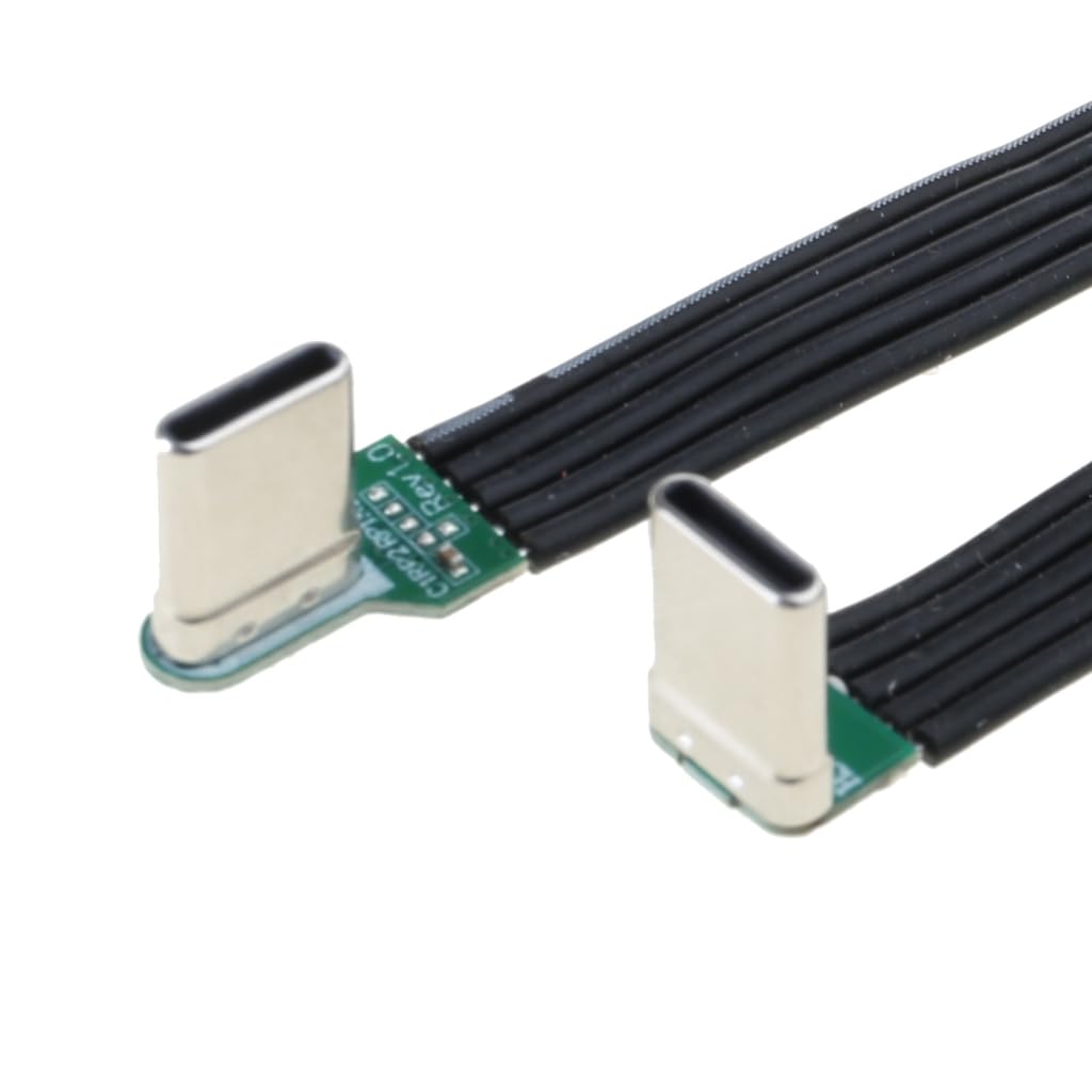 Elnwnnkc Flexible Flat Silicone USB C to USB C Cable Angled for Camera Phones 60W Fast Charging 480Mbps Data