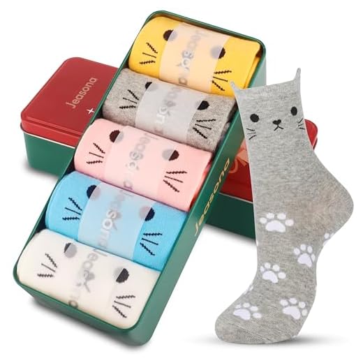 Jeasona Womens Kat Sokken Katoen Leuke Dieren Grappige Funky Nieuwigheid Geschenken voor Vrouwen
