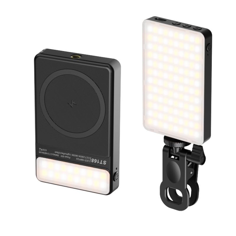 168 LED Luce Magnetica Selfie Luce 3 Modalità di Impostazione Luce Selfie Luci 2500-9000K 5000mAh Dimmerabile Influencer Handylight Luce Video Professionale per Vlog, Trucco, TikTok, Fotografia