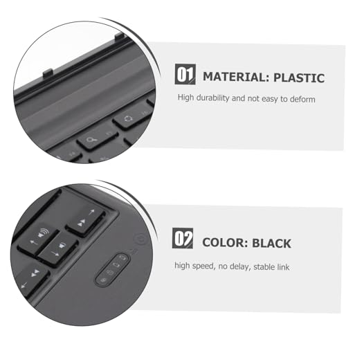 Teclado Inalambrico para Tablet con Funda Protectora Negra y Teclas Mecanicas 4