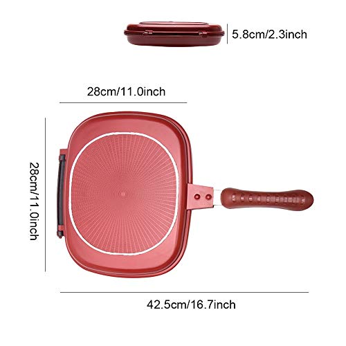 Padella Quadrata A Doppio Lato, Cucina Antiaderente Pancake Pan Frittata, Vassoi Per Frittata, Per Interni Ed Esterni, Campeggio, Tostapane, Tostapane, Colazione E Molto Altro - 3