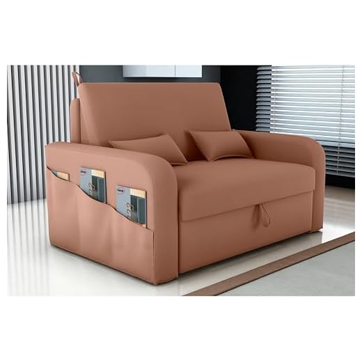 Sofa Cama Báu 2 Lugares Comforto Para Espaços Apertados 140CM LIMOVDECOR (Terracota)