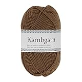 Nadelstärke 2,5 - 4 mm theofeel Istex Lopi Wolle Kambgarn Merinowolle zum Stricken, häkeln, braun 1203, 100% Merino, Islandwolle, Islandpullover, Norwegermuster Stricken häkeln