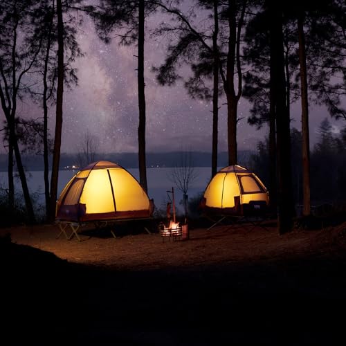 SoBuy Feldbett mit Zelt 2 Personen 7in1 Wurfzelt mit Luftpumpe, Rolltasche, Schlafsack, Vorzelt Wasserdichtes Campingbett Outdoor Campingliege Familienzelt Grün 193x188x145cm bis 180 kg OGS32-L-GR