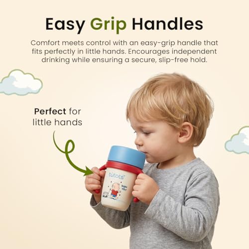 Image of tutots 360 Spill-Proof Sipper Cup with Handles, BPA Free, Leak-Proof, Easy Grip Toddler Drinking Cup (12+ Months)