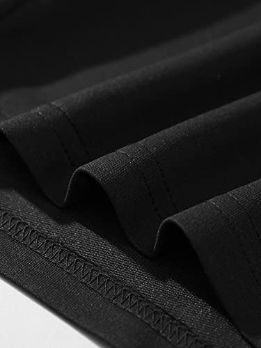 Oyoangle Men's Graphic Drawstring Shorts Athletic Sport Gym Workout Shorts Solid Black Print L #TOP4