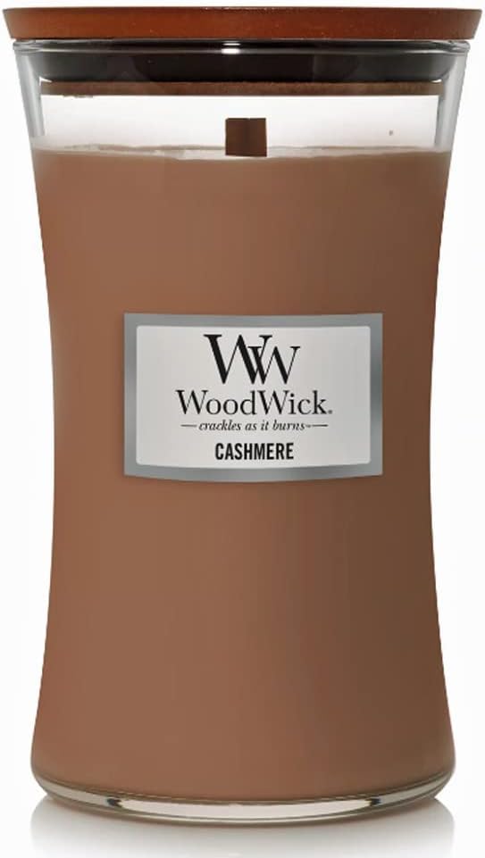 WoodWick Large Hourglass Candle, Cashmere Premium Soy
