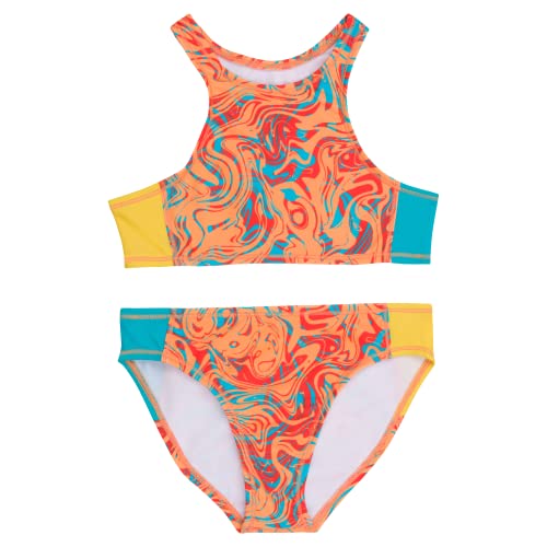 SwimZip Girls' Halter Top and Bikini Bottom 2 Piece Set UPF 50+ Sun Protection