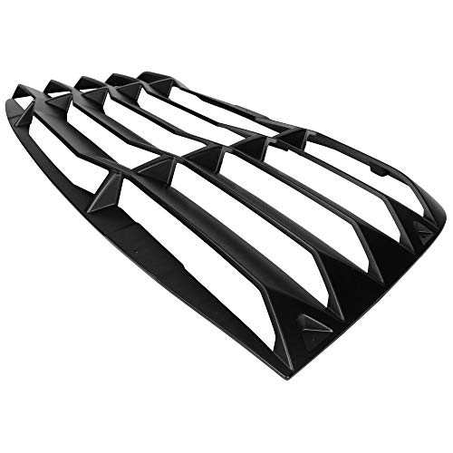 IKON MOTORSPORTS, Rear Window Louver Compatible with 2008-2023 Dodge Challenge, V2 Style Matte Black Rear Windshield Louver Sun Shade Cover Vent PP Polypropylene, 2009 2018 2019 2020