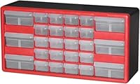 akro-mils 10126redblk 26 Schublade Kunststoff Teile Lagerung Hardware und Craft Schrank, 50,8 cm X 10–1/10,2 cm X 6–3/20,3 cm rot/schwarz, 10126REDBLK