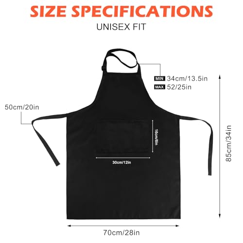 Mordx Bib Apron,Unisex Black Aprons Adjustable Washable,with 2 Pockets for Kitchen Crafting BBQ Drawing (Black) - Cosy Home Interiors Mordx Bib Apron,Unisex Black Aprons Adjustable Washable,with 2 Pockets for Kitchen Crafting BBQ Drawing (Black) - Image 2