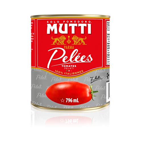 Mutti Whole Peeled Tomatoes (Pelati), 28 oz. | 1 Pack | Italy’s #1 Brand of Tomatoes | Fresh Taste for Cooking | Canned Tomatoes | Vegan Friendly & Gluten Free | No Additives or Preservatives