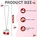 Cute Cherry Car Charms Rear View Mirror Accessories with Crystal Heart Suncatcher Prisms,Cherry Car Accessories,Cherries Decor for Rearview Mirror (Cherry Heart)