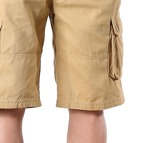 Shorts cargo de algodón casual para hombre, multi bolsillos miniatura 4