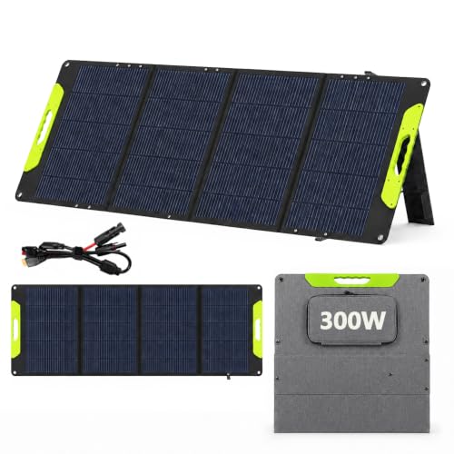 300W Solarpanel Faltbar Monokristallines Solarmodul - MONO210, 23% Hoch-Effizienz, IP67, Tragbares Solar Ladegerät mit MC4 auf Anderson/XT 60 für Powerstation, RV, Camping, Wohnmobil, Outdoor