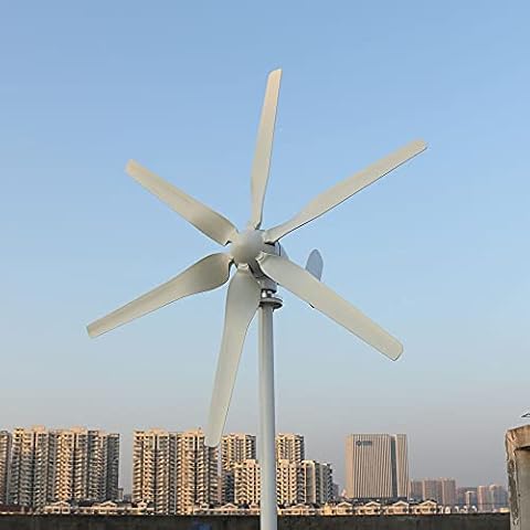 Genway 800W 12V 24V Windgenerator 3 Phase AC Windturbine mit 6 Flügeln horizontaler Windkraftanlage MPPT Laderegler für Zuhause Cover