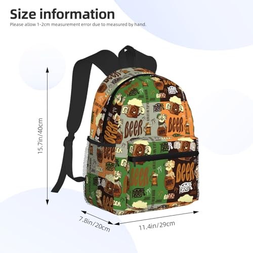 BREAUX Beer Print Lightweight And Comfortable Duffel Bag, Casual Daypack, Multipurpose Backpack4