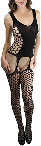 Image of ToBeInStyle Women's Bodystocking Bustier Garter Lingerie Suspender Thigh High Stockings