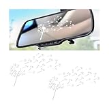 Sandfren 2PCS Dandelion Flying Car Sticker, 5' x 3' Waterproof Vehicle Window Decal with Music Notes, Die Cut Automotive Bumper Sticker Accessories, Universal for SUV, Sedan, Truck (White)