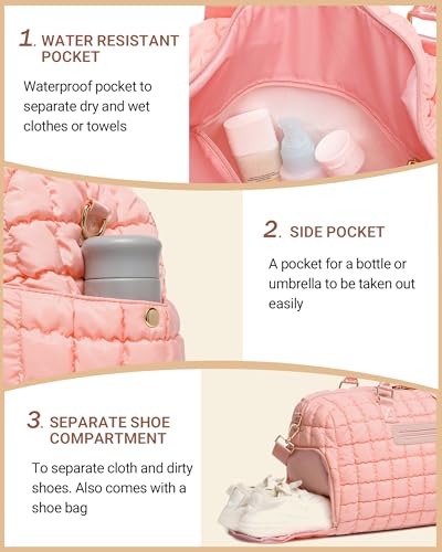 Sac de voyage et sport matelassé avec compartiment à chaussures pour week-end