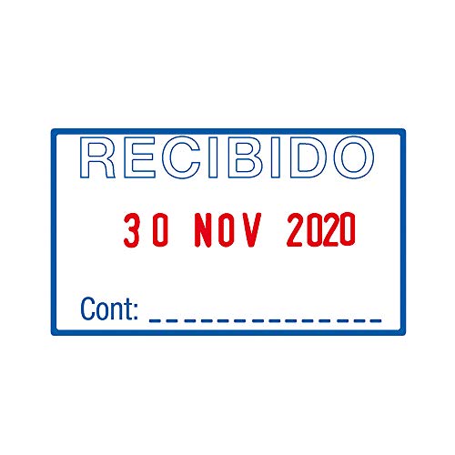Trodat Printy Stempel 4750/L1 EcoPrinty Textplate Received in Blau Ref 64280 in Rot
