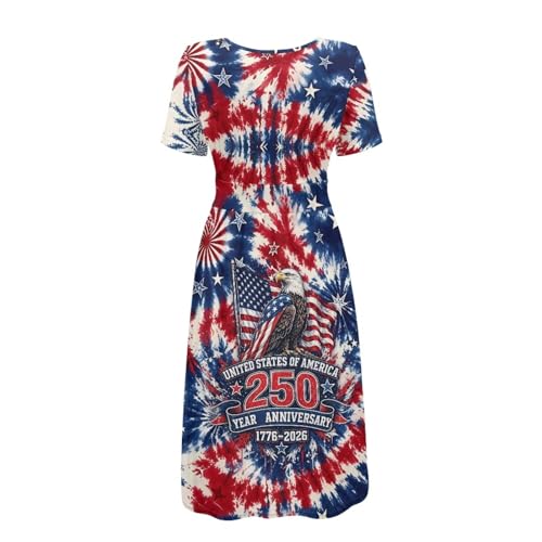 Image of Women's Summer Dresses Short Sleeve Formal Dresses with Pockets | Lightweight polyester fabric delivers cool airflow during hot summer outdoor activities