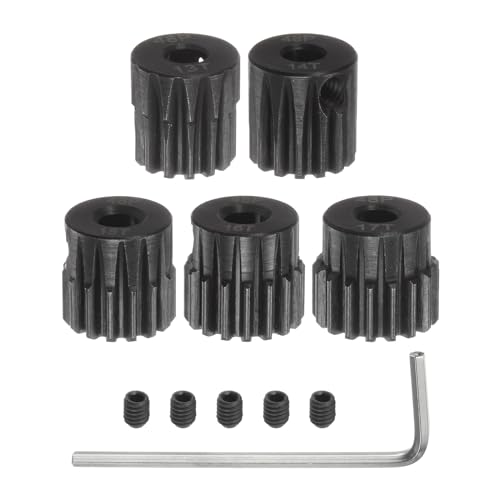 QUARKZMAN 48P Juego de Piñones de Engranaje de Eje de 3.175 mm (1/8 Pulgada) 13T 14T 15T 16T 17T de Acero Endurecido para Motor de Coche RC (5 Unidades)